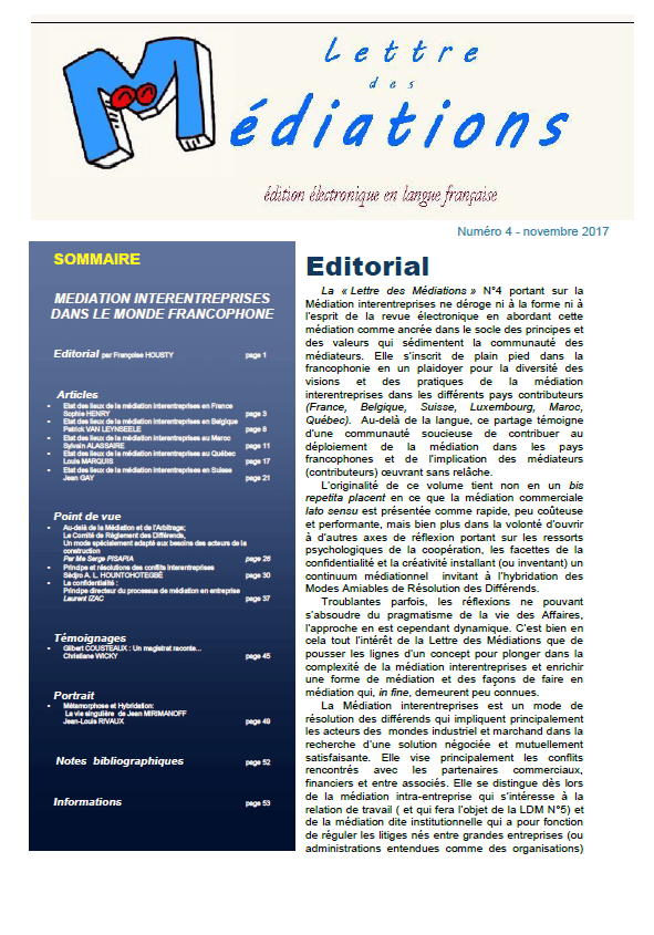 Lettre des Médiations n°4
