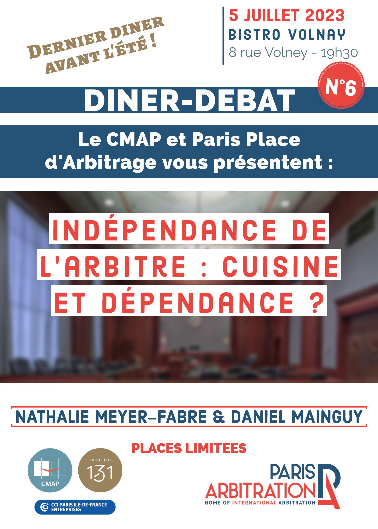 Diner-Débat « Indépendance de l’arbitre : cuisine et dépendance »