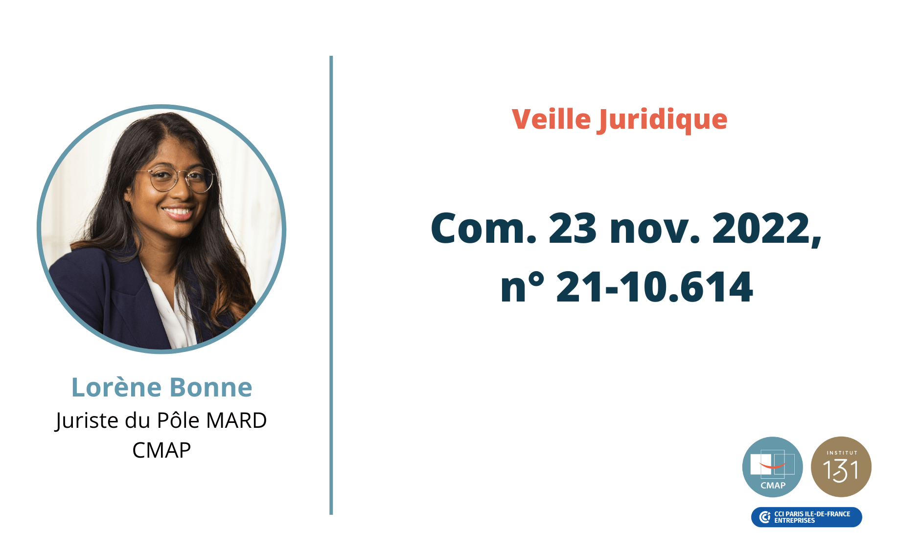Com. 23 nov. 2022, n° 21-10.614