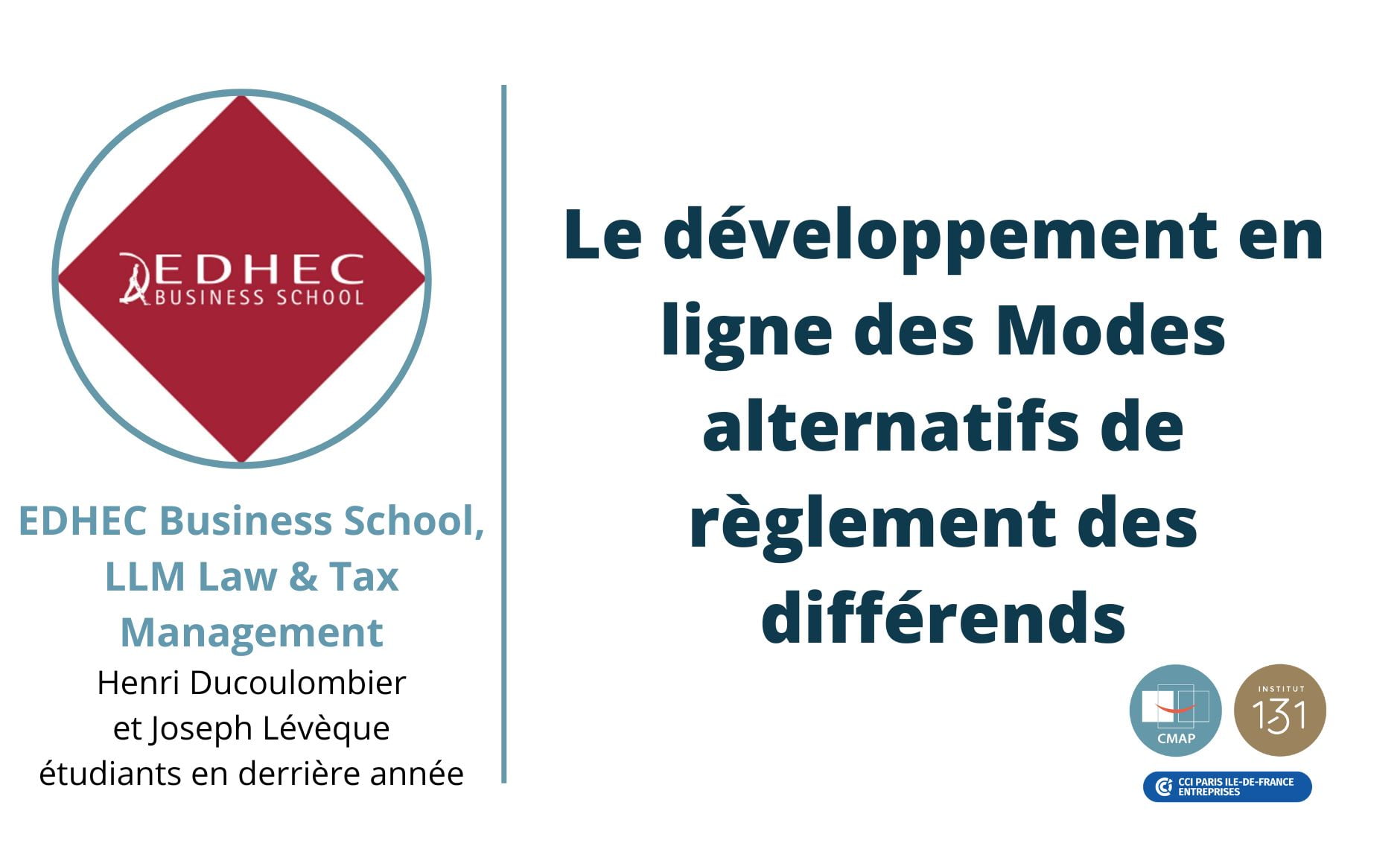 Le développement en ligne des Modes alternatifs de règlement des différends
