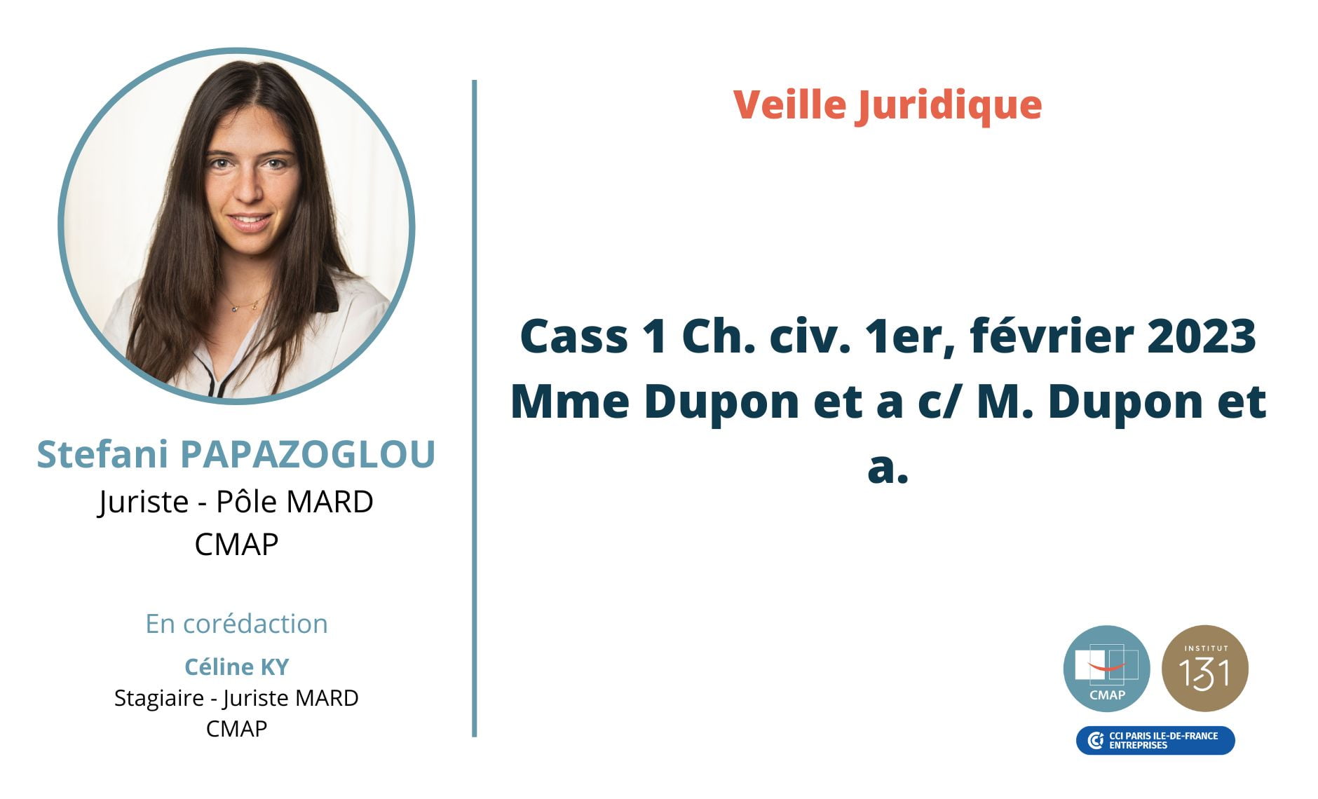 Cass 1 Ch. civ. 1er, février 2023 Mme Dupon et a c/ M. Dupon et a.