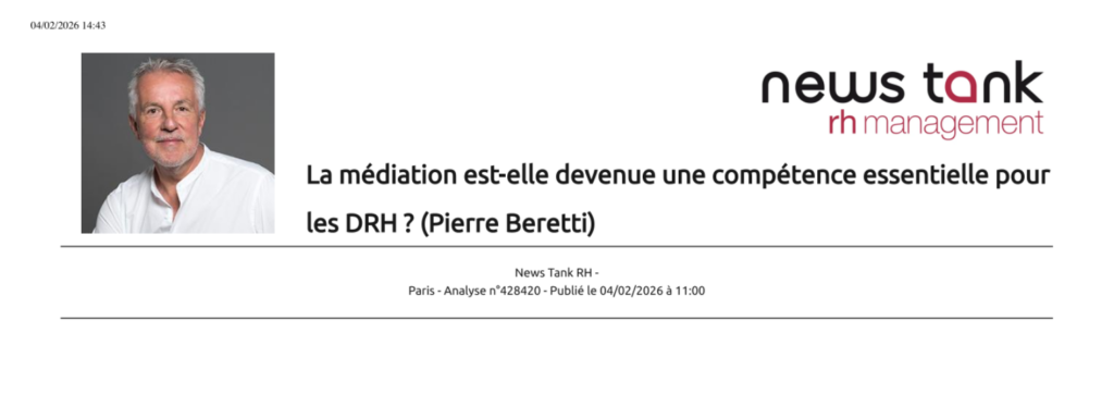 La m&eacute;diation comme comp&eacute;tence essentielle des DRH